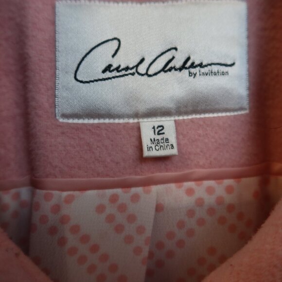 Carol Anderson Rose Pink Wool Blend Pea Coat Size 12 - Picture 3 of 14